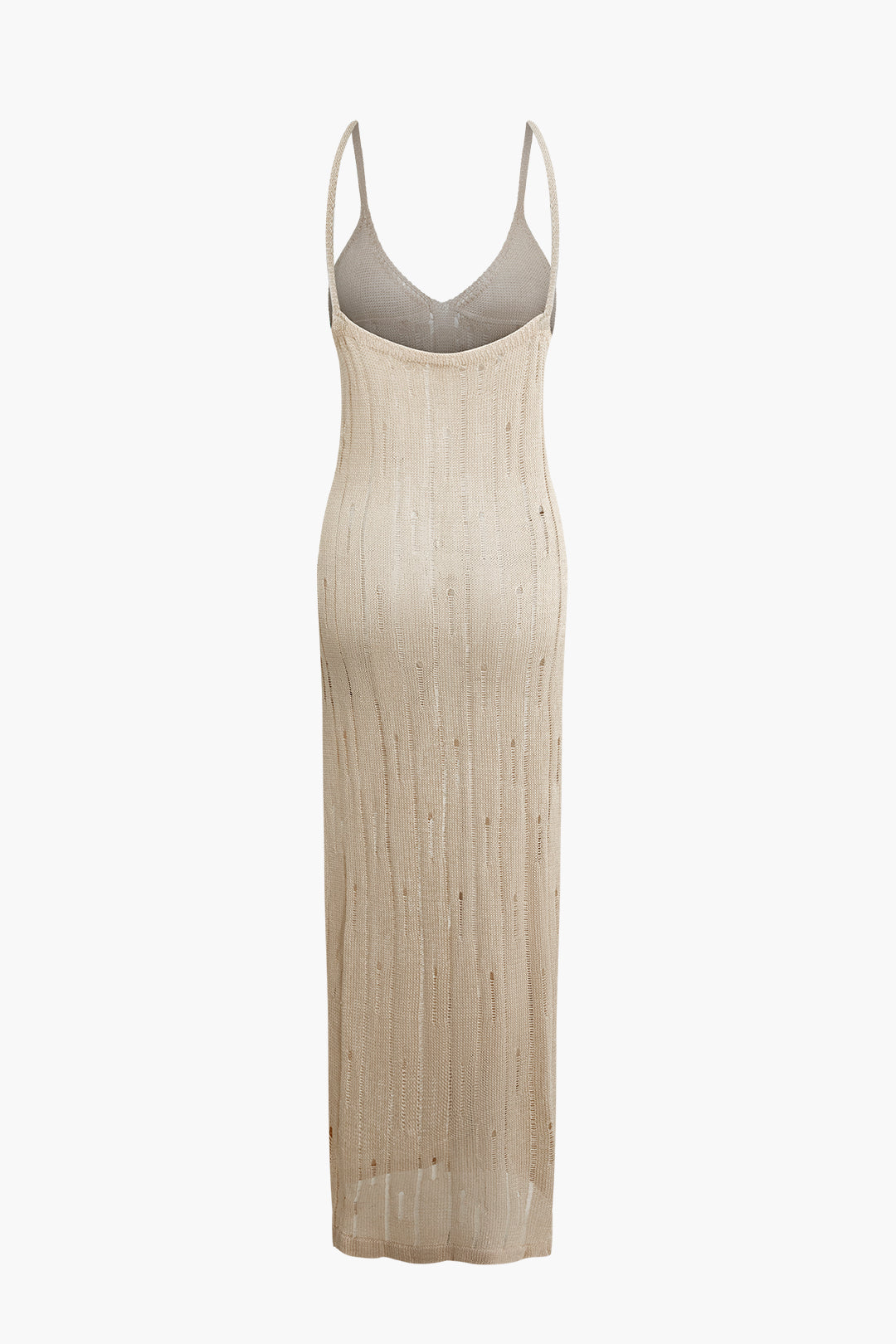 Distressed V-Neck Slit Maxi Dress - Y2K Aesthetic Slip Dress for Effortless Style