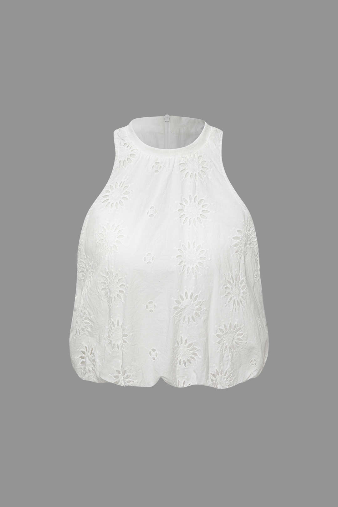 Embroidered Cutwork Sleeveless Top - Y2K Aesthetic Cute Crop Top for Stylish Outfits