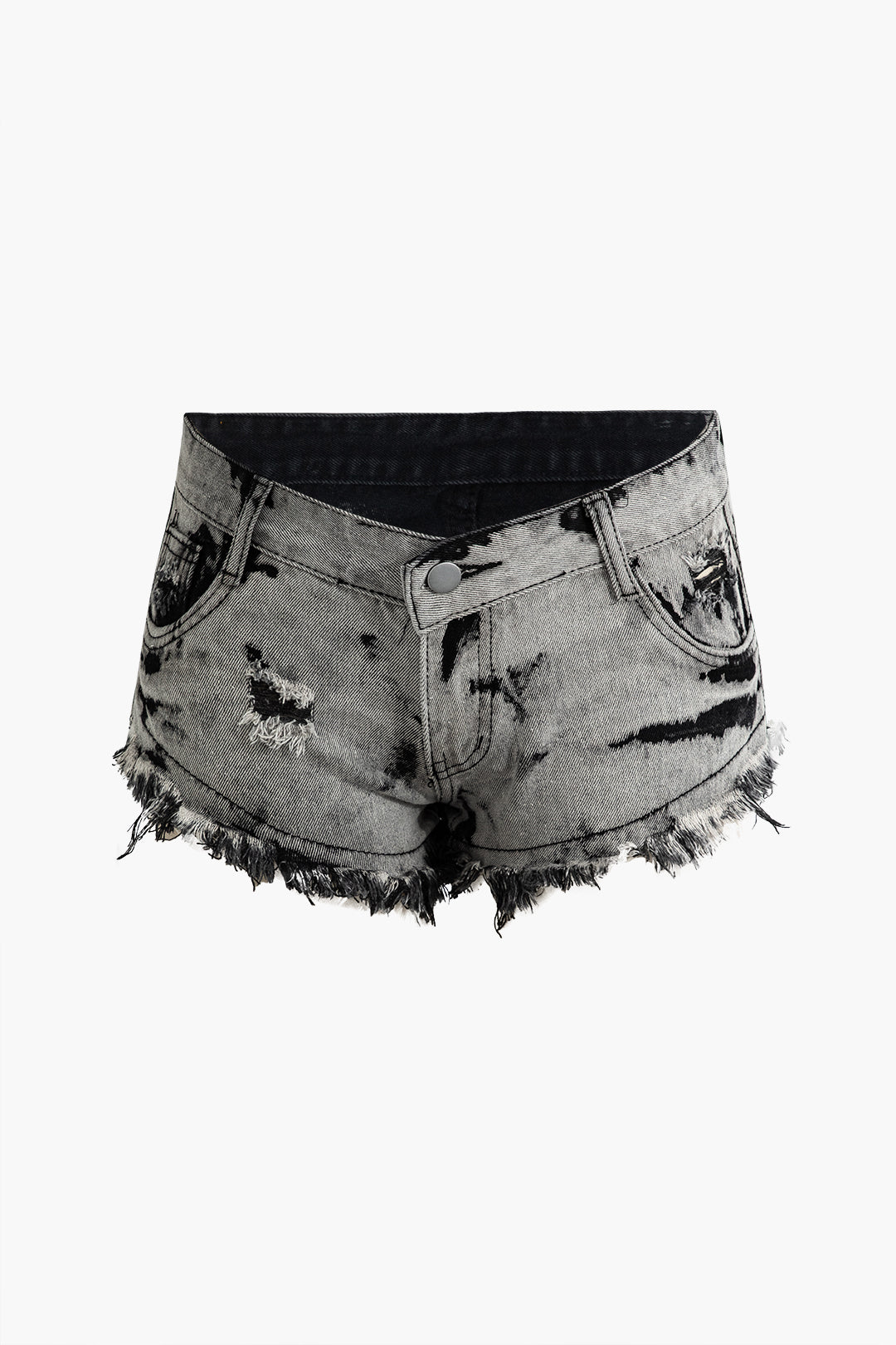 Faded Fray Hem Denim Shorts - Y2K Aesthetic Casual Style for Trendy Outfits