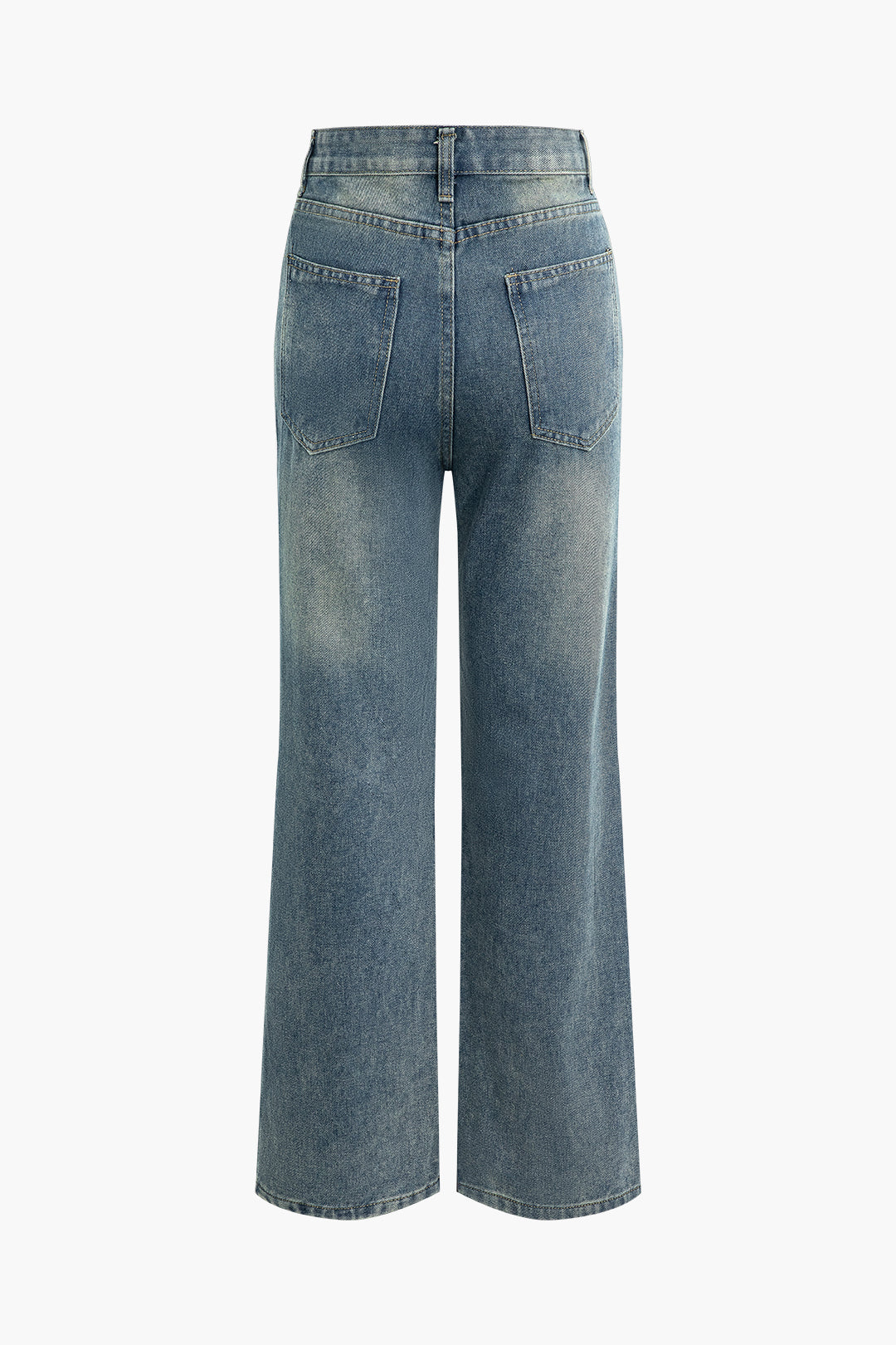 Faded High Waist Wide Leg Jeans - Y2K Aesthetic Denim for Trendy Outfits