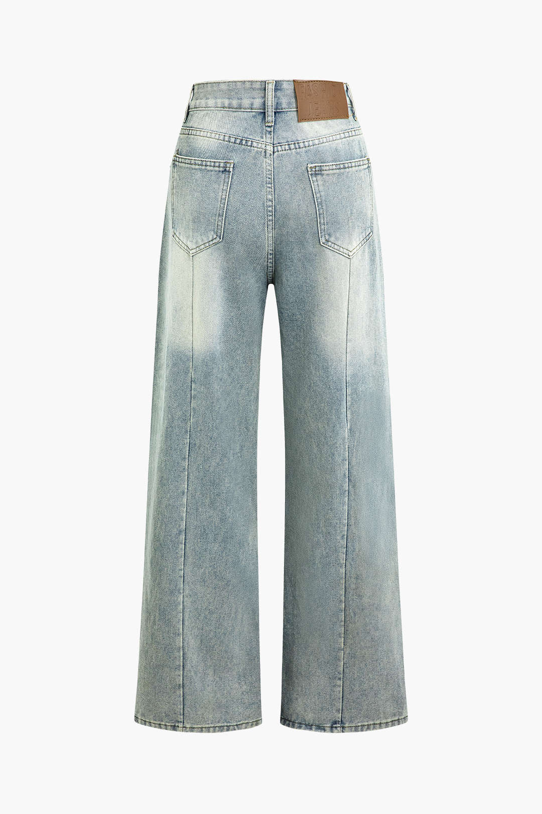 Faded High Waist Wide Leg Jeans with Pockets - Y2K Aesthetic Denim for Trendy Outfits