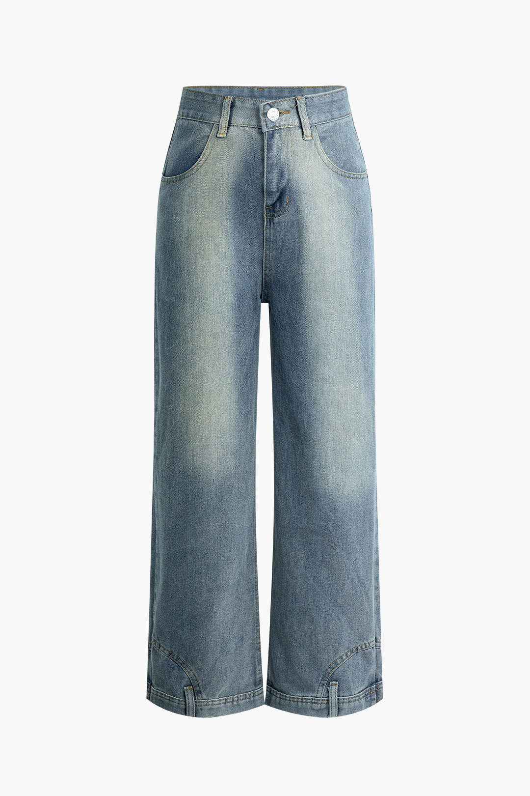 Faded Wide Leg Jeans - Y2K Aesthetic Denim for Effortless Grunge Style Outfits