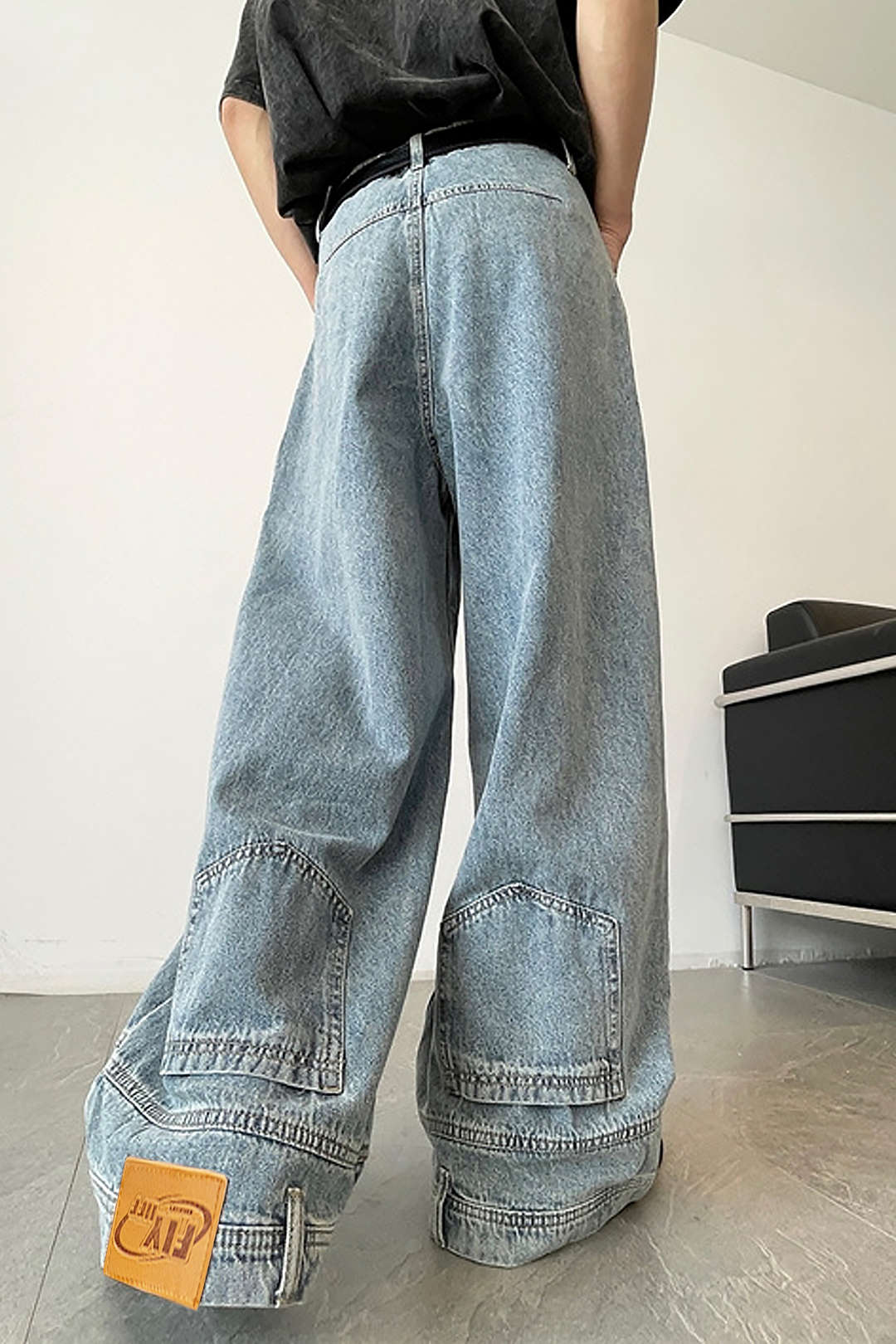 Faded Wide Leg Jeans - Y2K Aesthetic Denim for Effortless Grunge Style Outfits