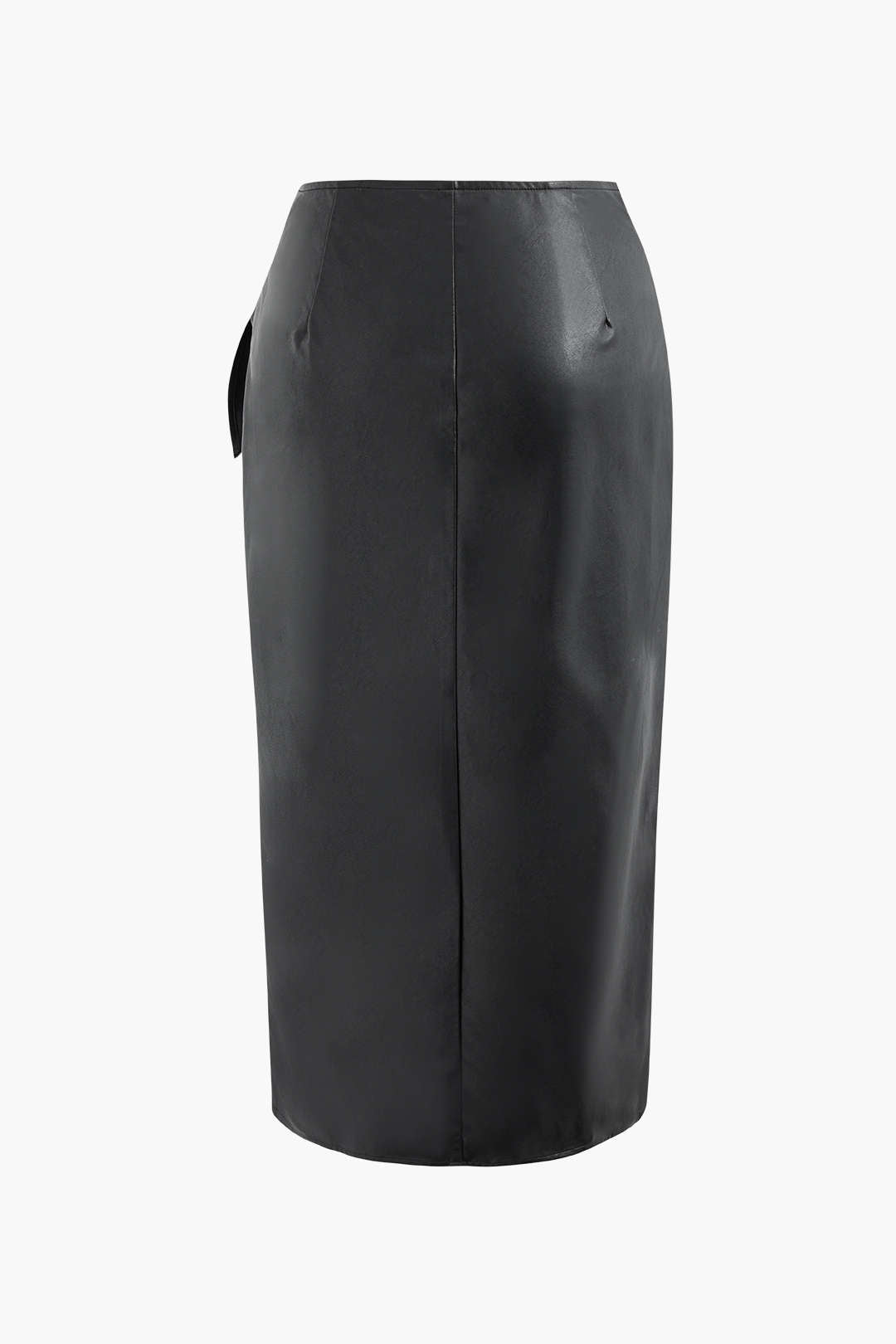 Faux Leather Wrap Knot Midi Skirt for Y2K Fashion and Coquette Aesthetic Outfits