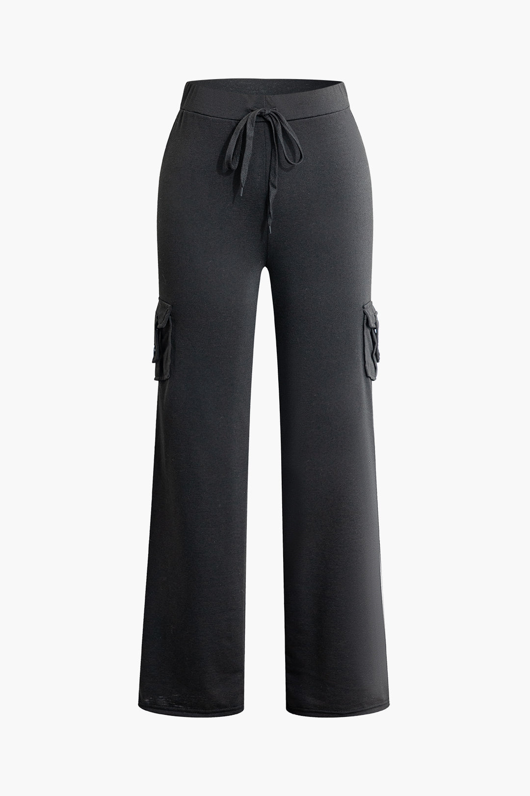 Flap Pocket Y2K Style Straight Leg Drawstring Pants for Trendy Aesthetic Outfits