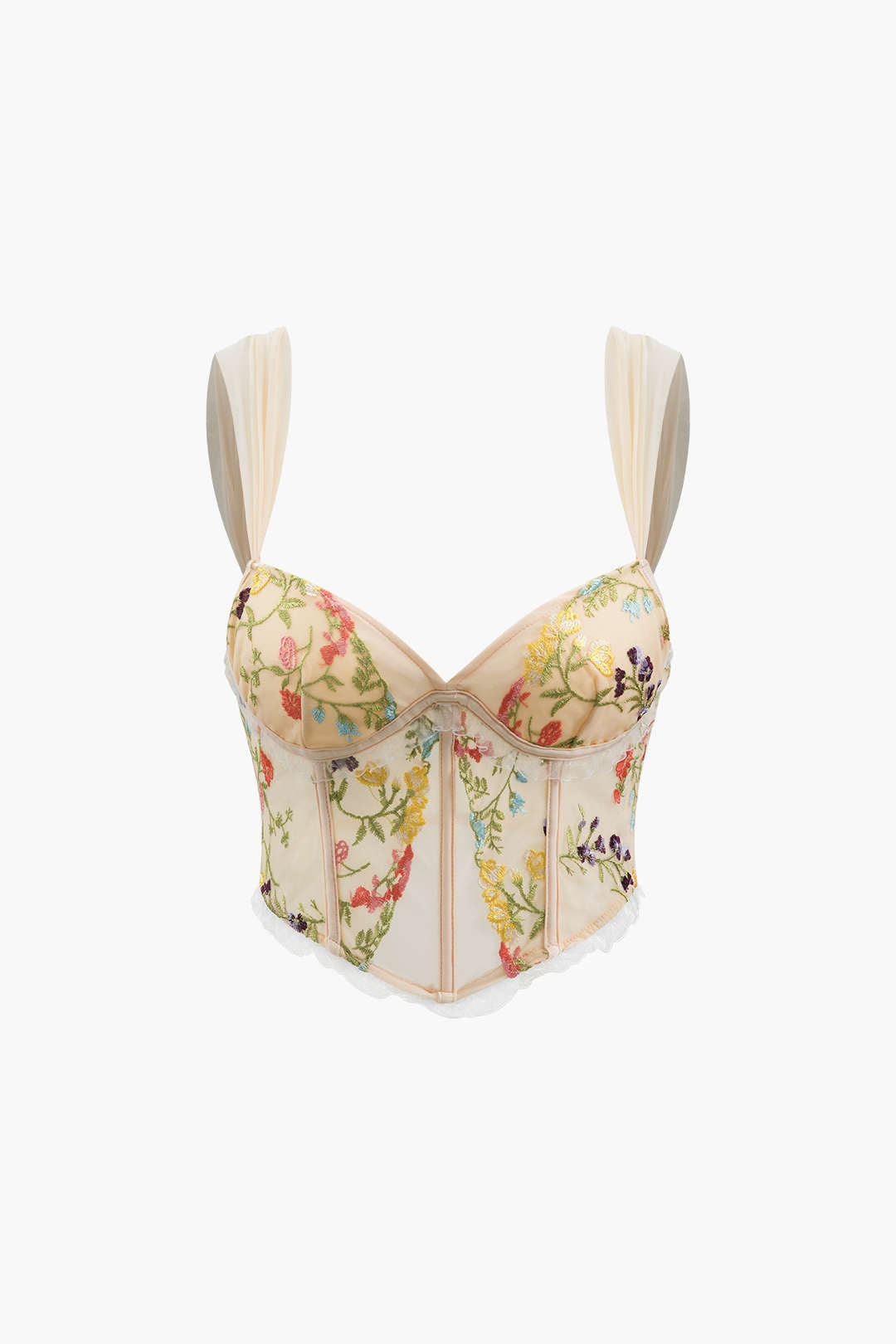 Floral Embroidered Y2K Corset Cami Top for Coquette Aesthetic Outfits