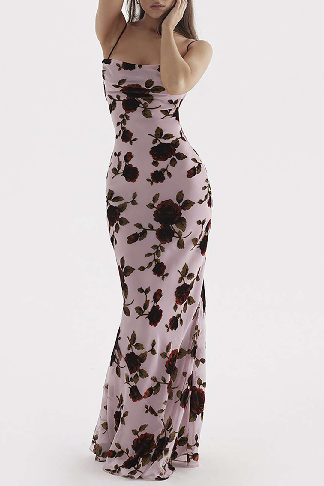 Floral Print Backless Maxi Dress with Tie Detail - Y2K Aesthetic Summer Fashion