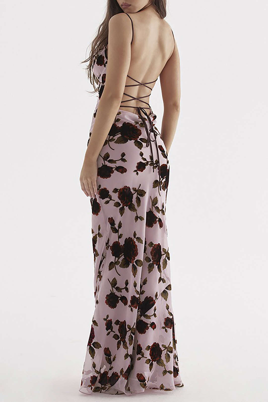 Floral Print Backless Maxi Dress with Tie Detail - Y2K Aesthetic Summer Fashion