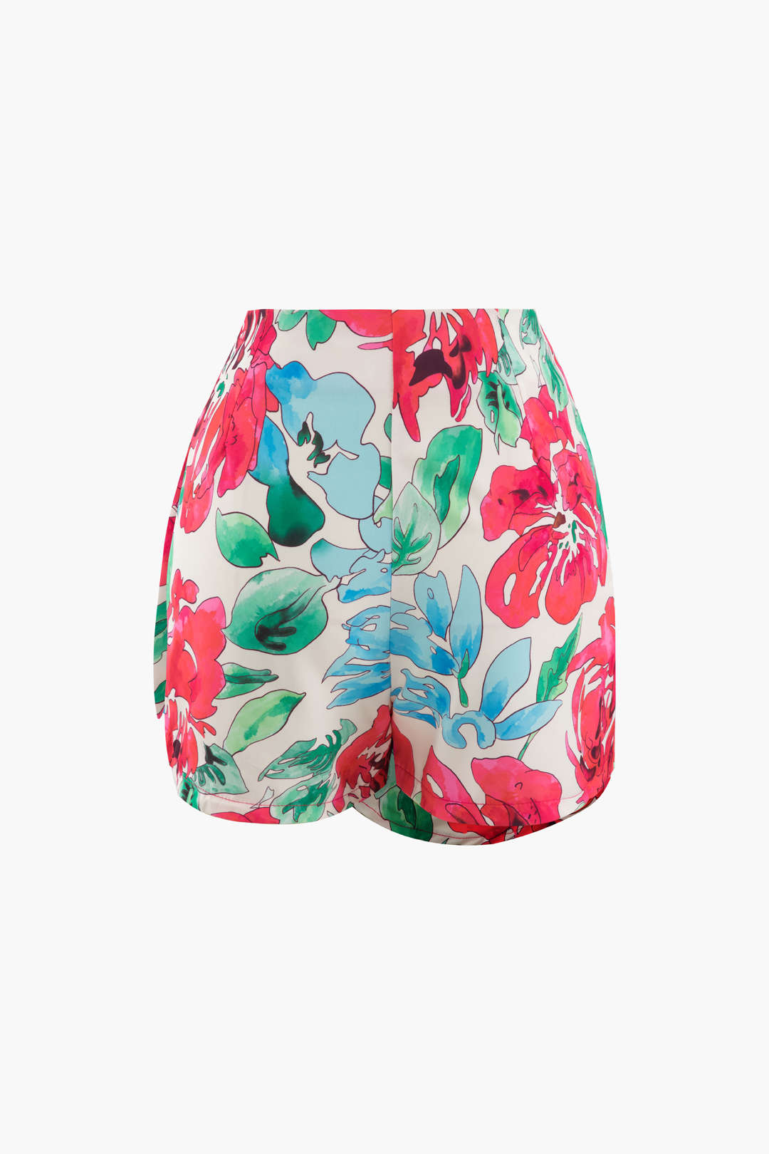 Floral Print Knot Side Wrap Shorts for Y2K Aesthetic and Coquette Style Outfits