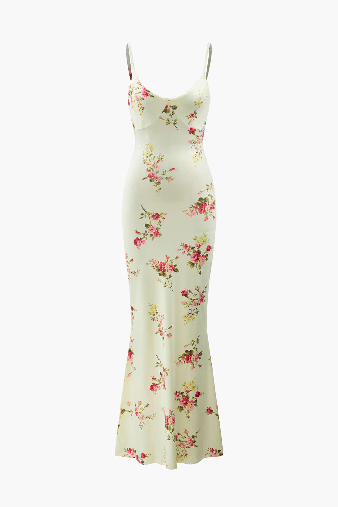 Floral Print V-neck Y2K Aesthetic Maxi Slip Dress for Effortless Coquette Style