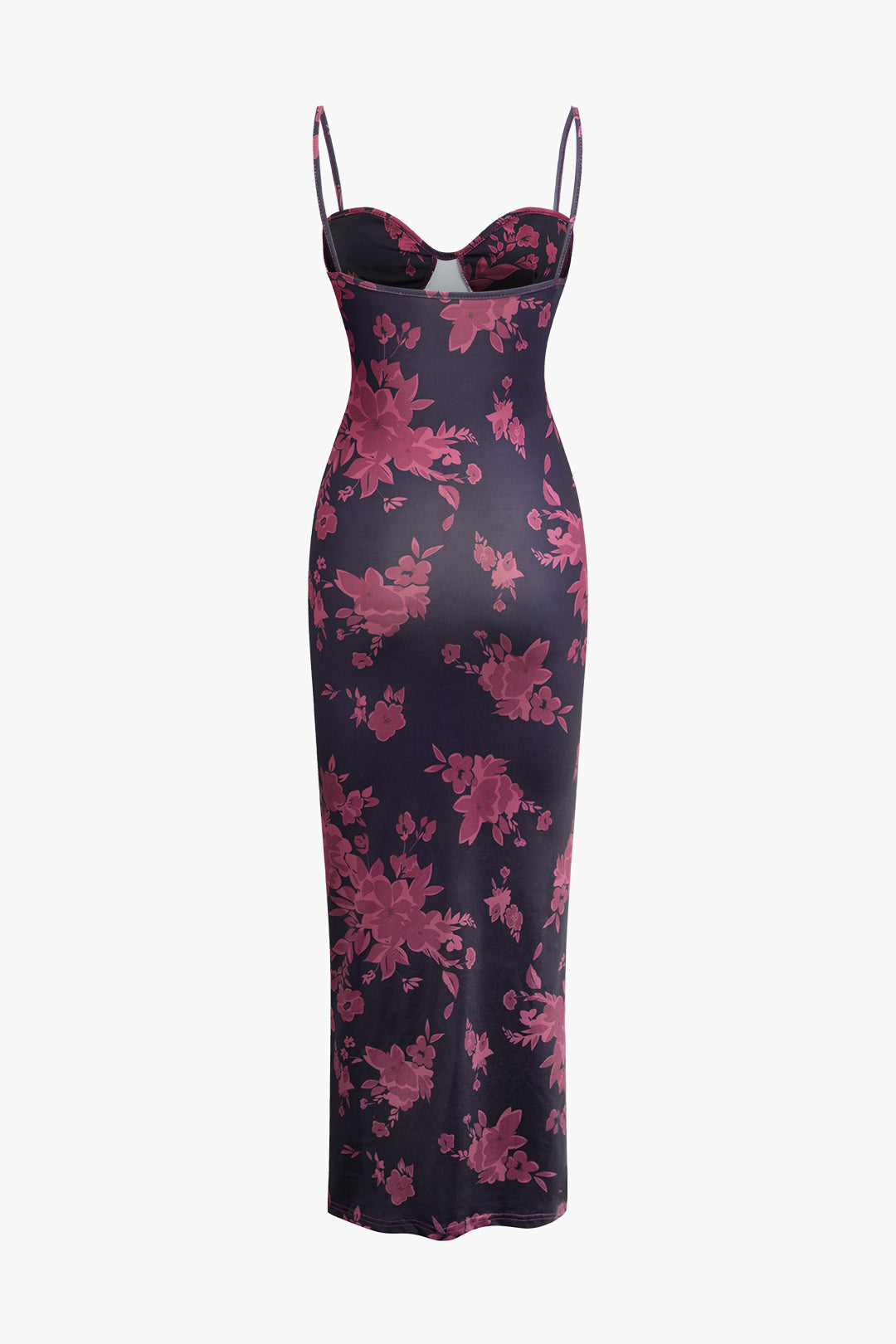 Floral Print Y2K Bodycon Slip Maxi Dress for Coquette and Grunge Aesthetic Styles