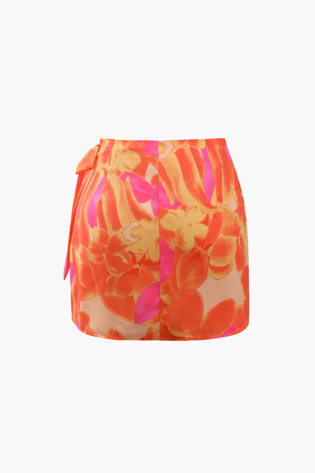 Floral Y2K Aesthetic Knot Side Wrap Mini Skirt for Trendy Coquette Style Outfits