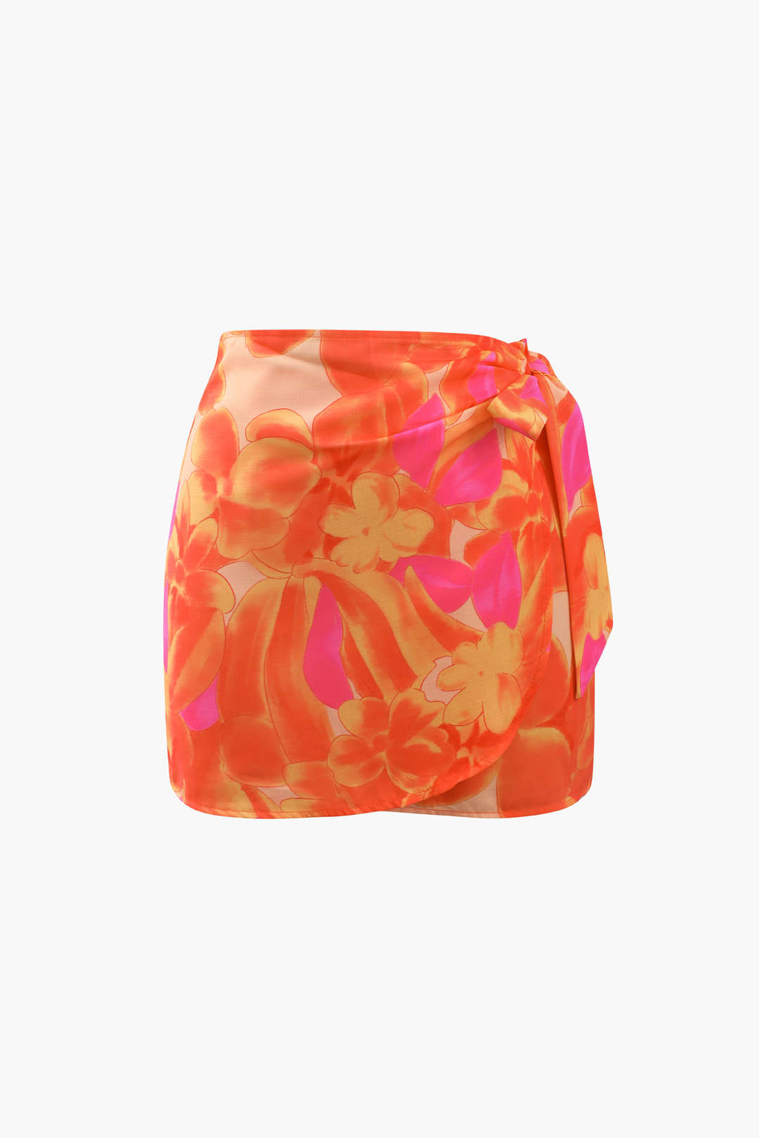 Floral Y2K Aesthetic Knot Side Wrap Mini Skirt for Trendy Coquette Style Outfits