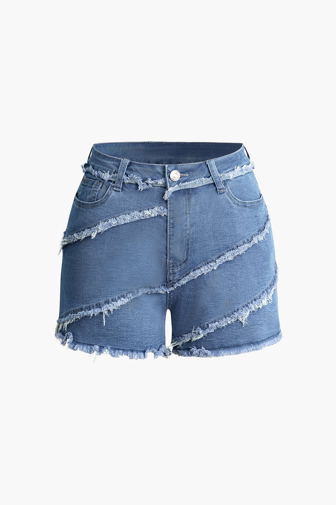 Frayed Denim Shorts for Y2K Aesthetic Outfits - Vintage-Inspired Grunge Style Bottoms