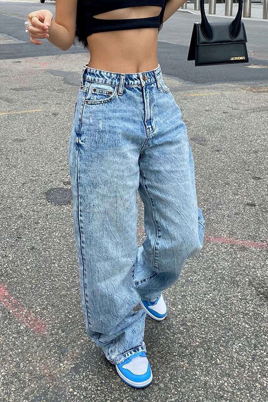 Frayed Destroyed Wide Leg Jeans for Y2K Aesthetic and Grunge Style Outfits