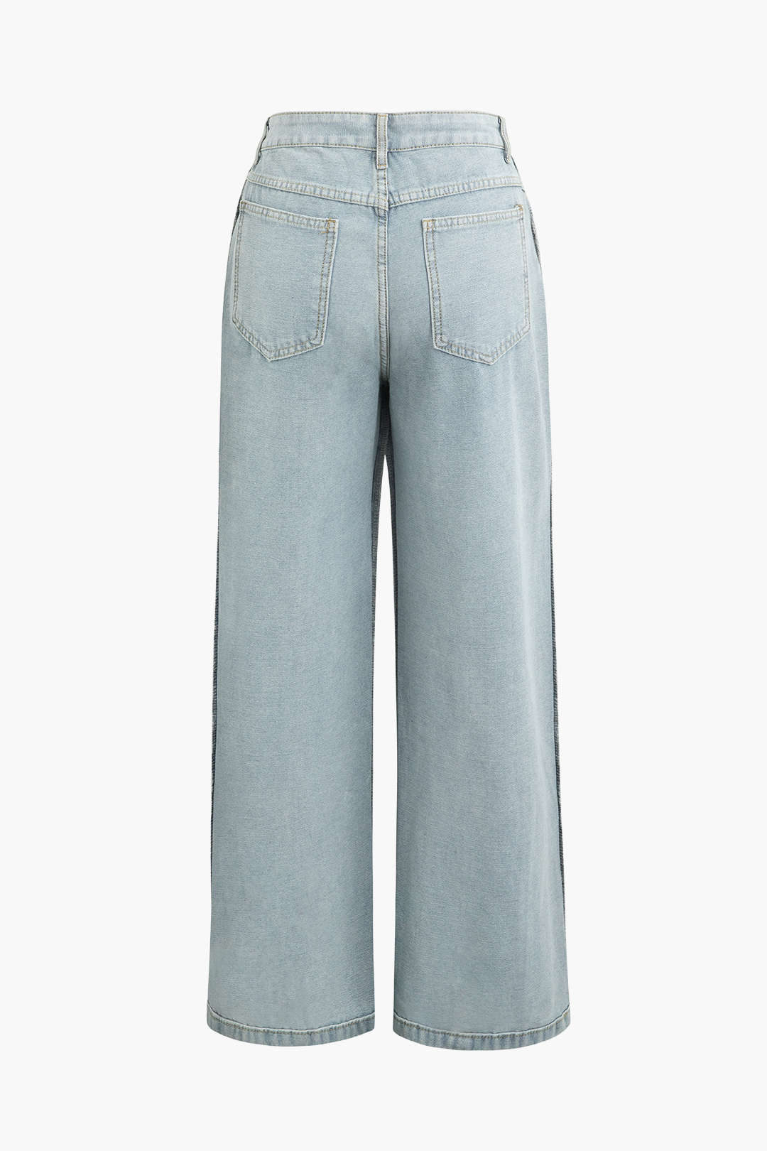 Frayed Detail Straight Leg Jeans - Y2K Style Denim for Trendy Aesthetic Outfits