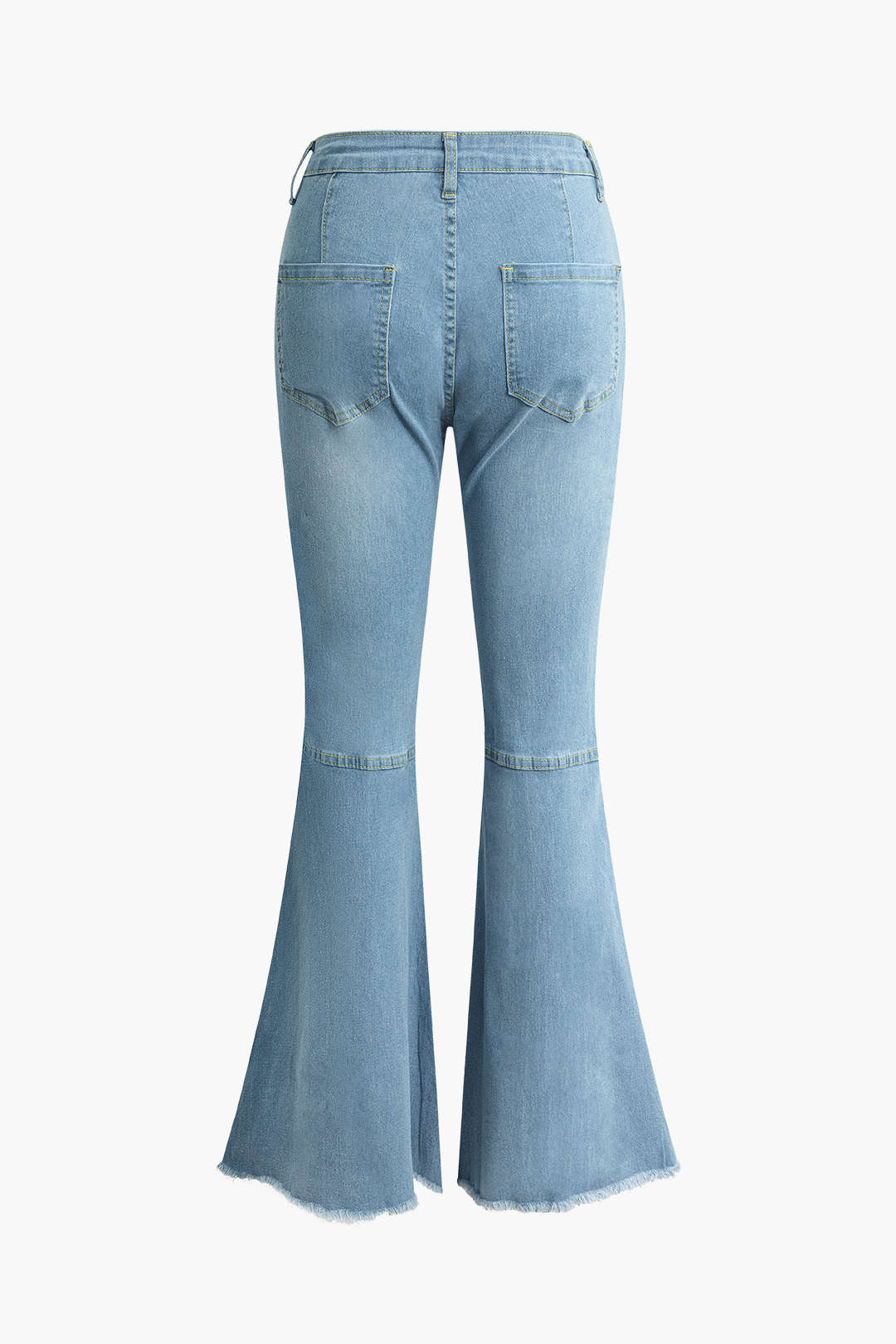 Frayed Hem Flare Leg Jeans - Y2K Style Denim for Trendy Aesthetic Outfits