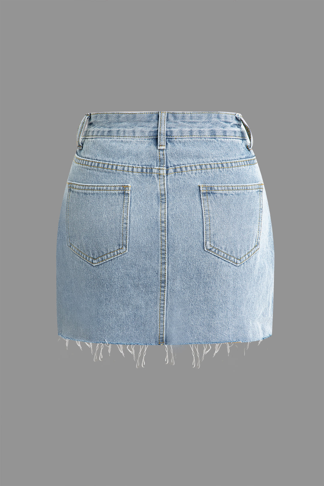 Frayed Hem Hollow Out Denim Cargo Skirt - Y2K Grunge Aesthetic Fashion Essential