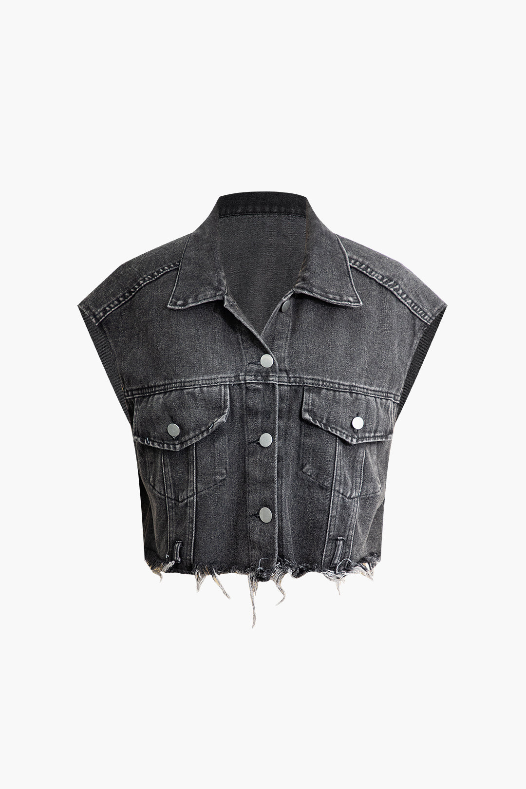 Frayed Hem Sleeveless Denim Top - Y2K Aesthetic Cute Crop Top for Trendy Outfits