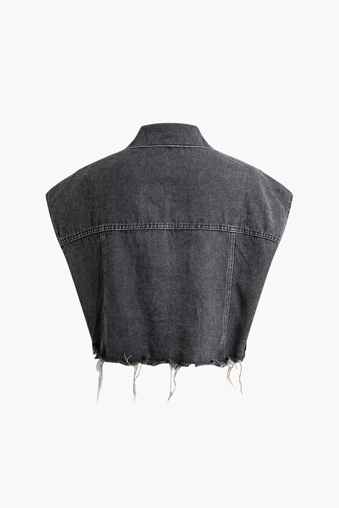 Frayed Hem Sleeveless Denim Top - Y2K Aesthetic Cute Crop Top for Trendy Outfits