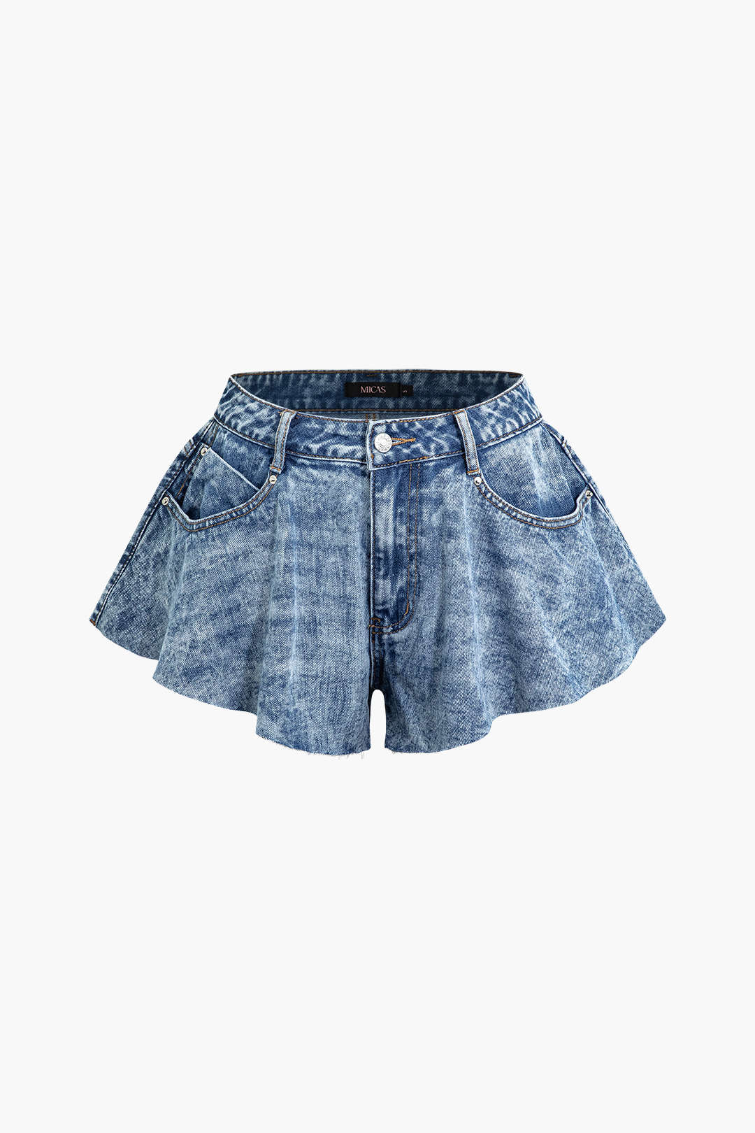 Frayed Hem Wide Leg Denim Shorts - Y2K Aesthetic Casual Summer Fashion Essential