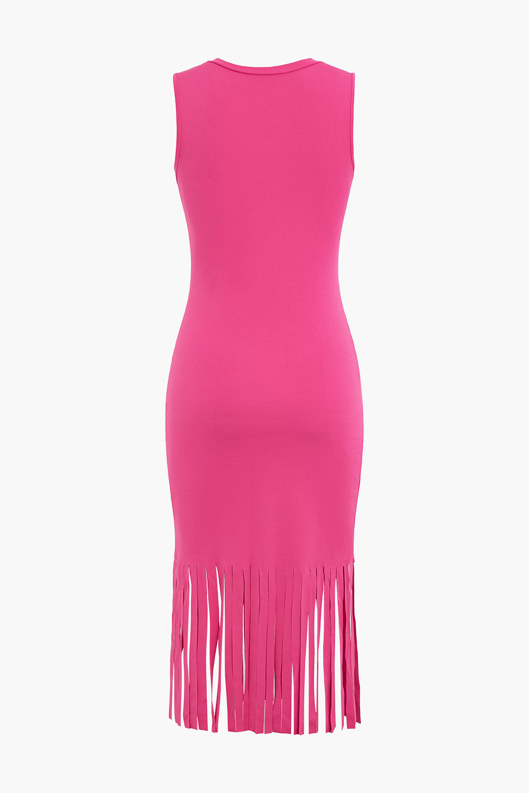 Fringe Hem Sleeveless Midi Dress - Y2K Aesthetic Chic for Effortless Style