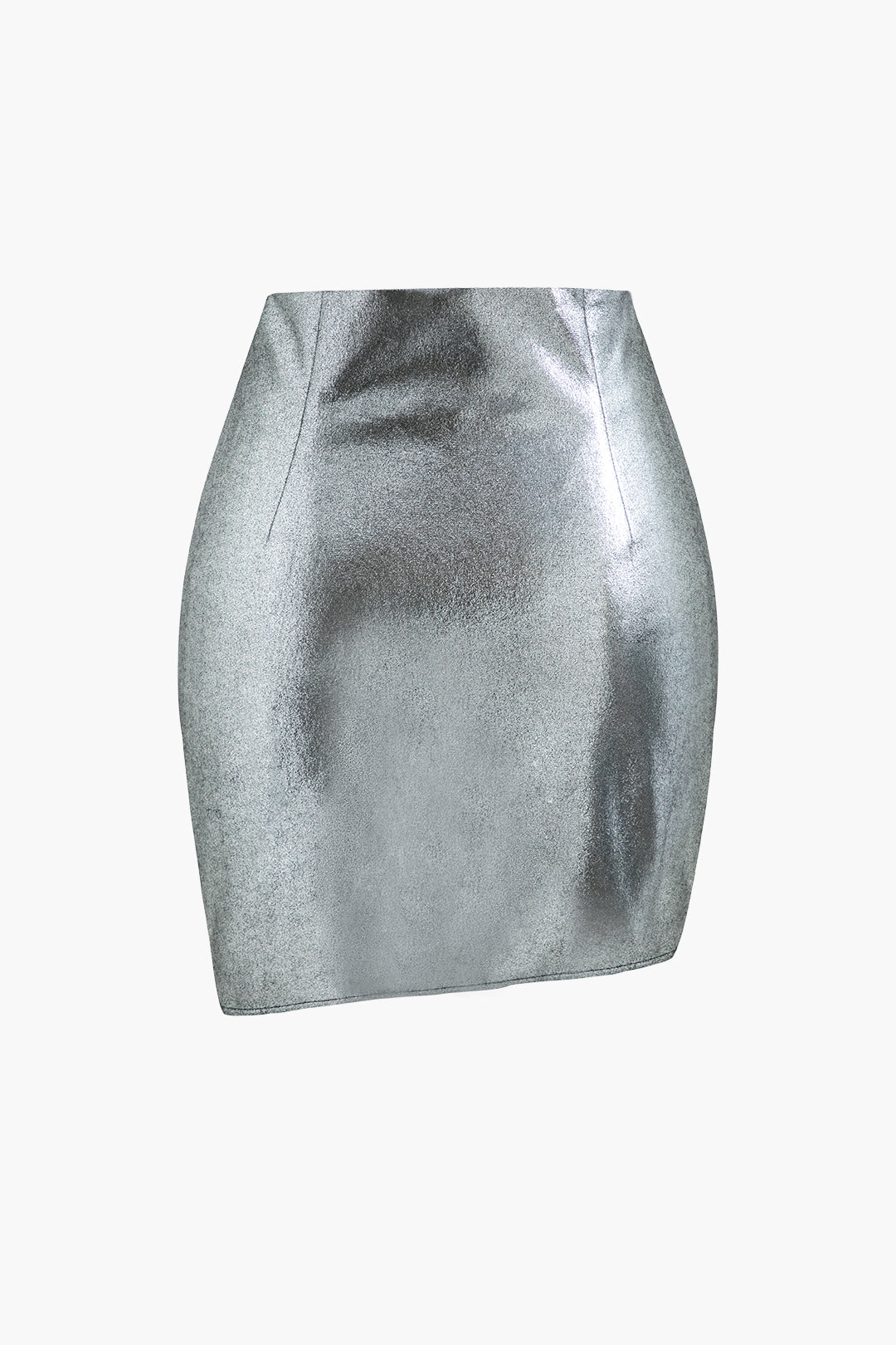 Glitter Metallic Asymmetrical Mini Skirt for Y2K Fashion and Coquette Aesthetic Outfits