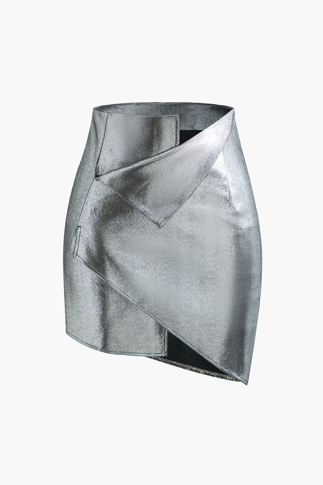 Glitter Metallic Asymmetrical Mini Skirt for Y2K Fashion and Coquette Aesthetic Outfits