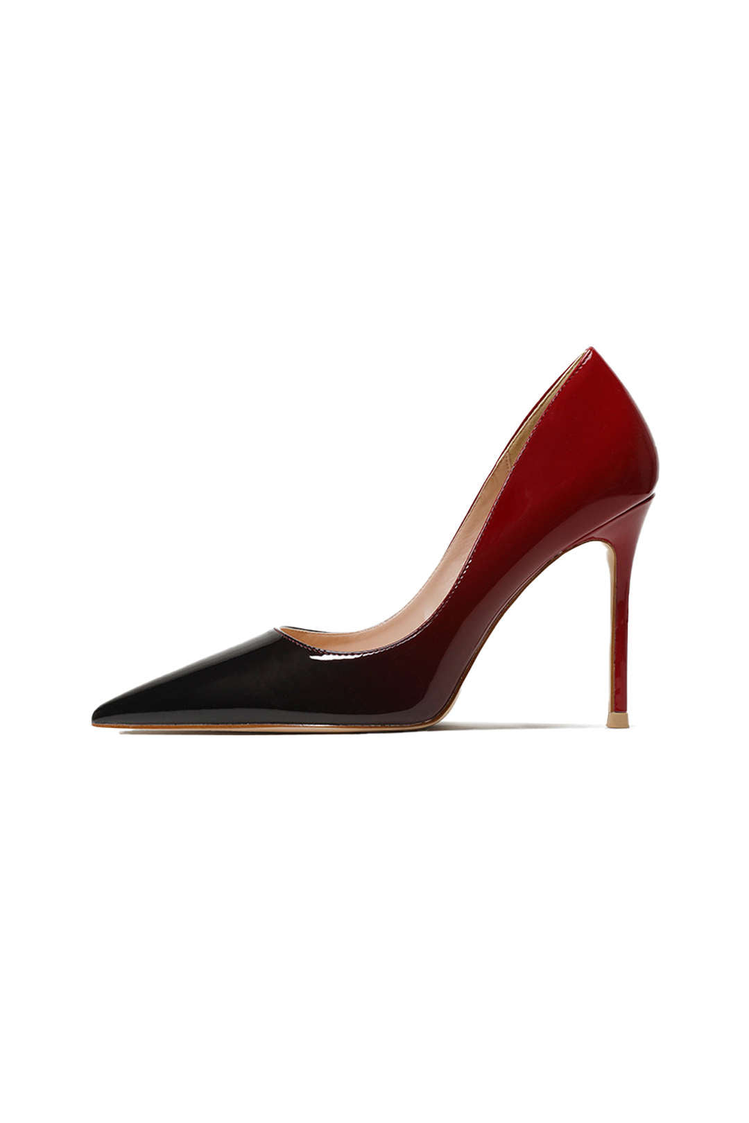 Gradient Patent Leather Pointed-Toe High Heels for Y2K Fashion and Coquette Aesthetic