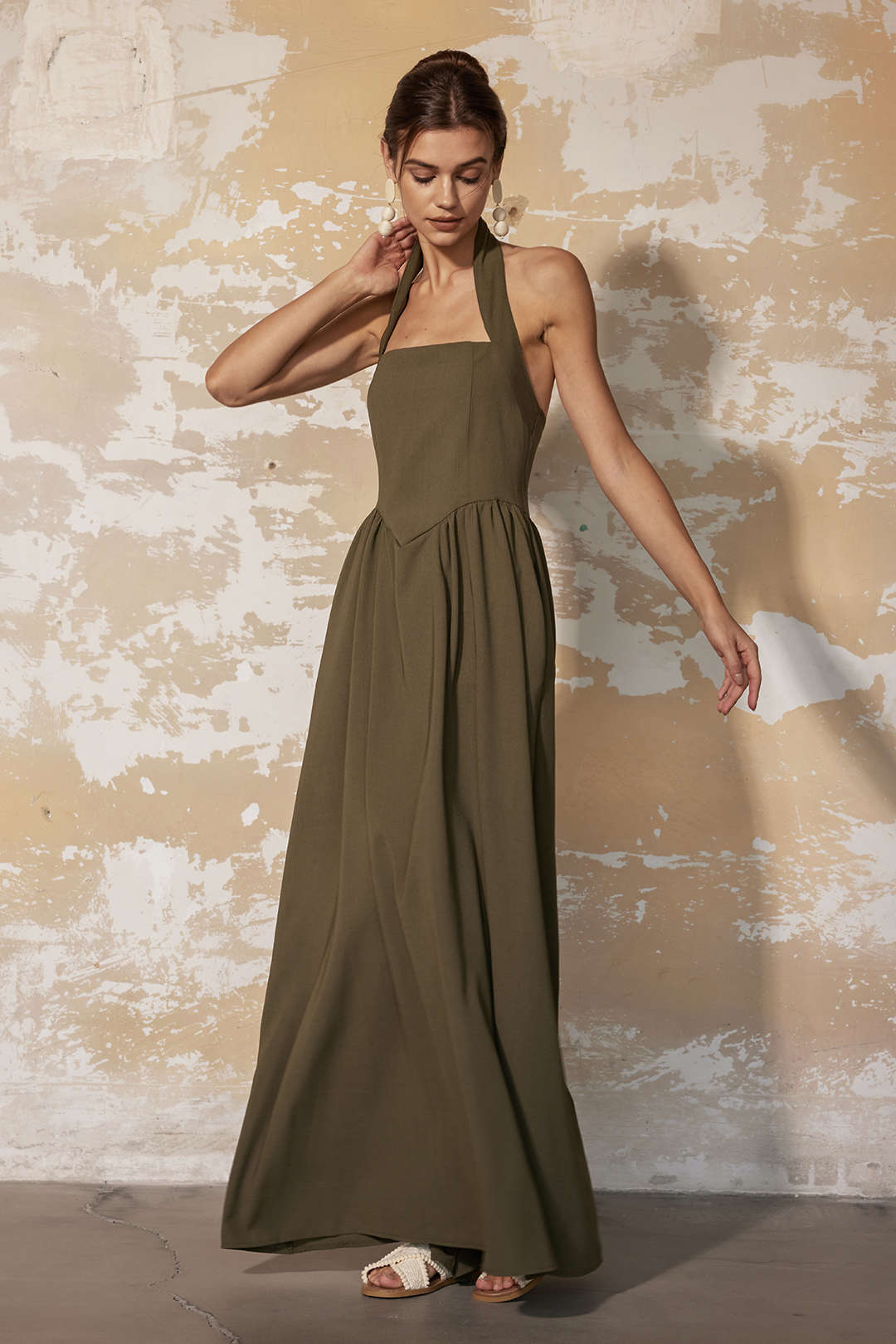 Halter Backless Maxi Dress - Y2K Aesthetic Fashion for Effortless Summer Style