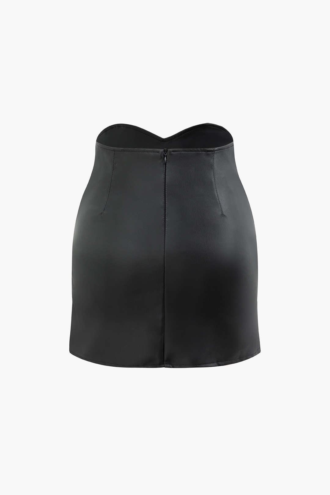 High Waist Faux Leather Ruched Mini Skirt - Y2K Aesthetic Grunge Style Fashion Statement