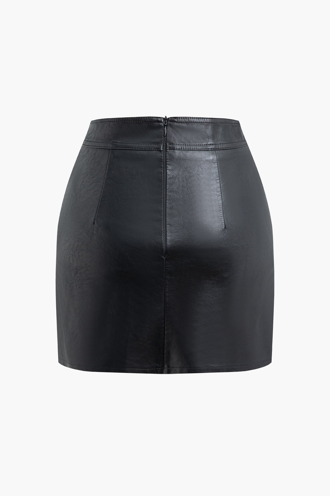 High Waist Faux Leather Zipper Mini Skirt - Y2K Grunge Aesthetic Fashion Essential