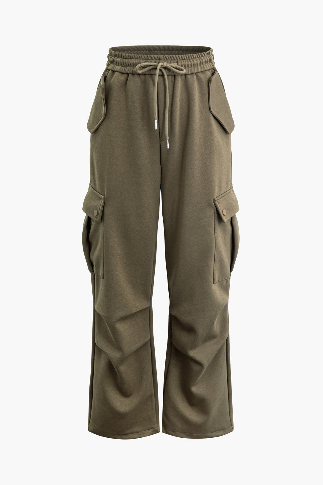 High Waist Flap Pocket Straight Leg Cargo Pants - Y2K Aesthetic Grunge Style Trousers