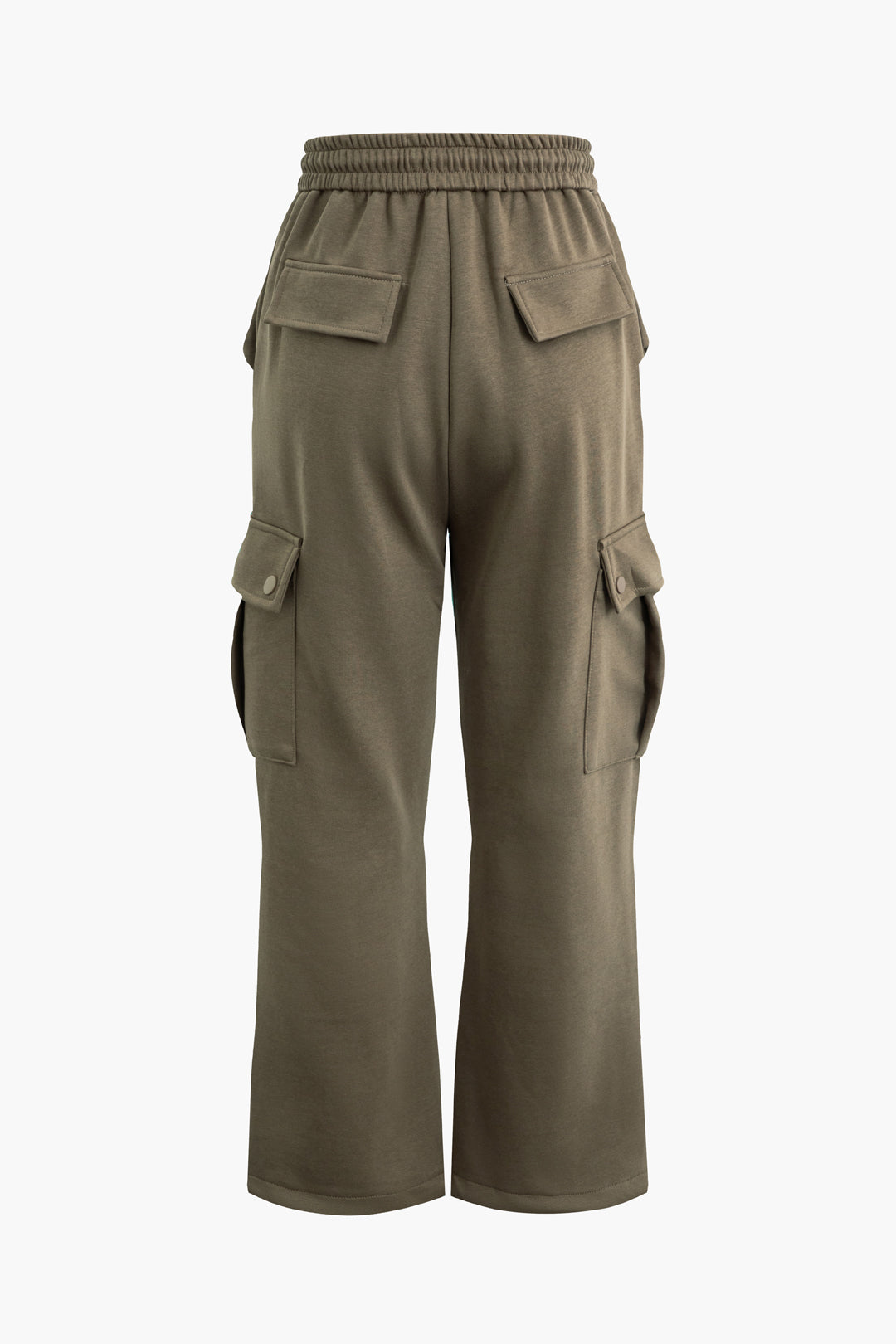 High Waist Flap Pocket Straight Leg Cargo Pants - Y2K Aesthetic Grunge Style Trousers