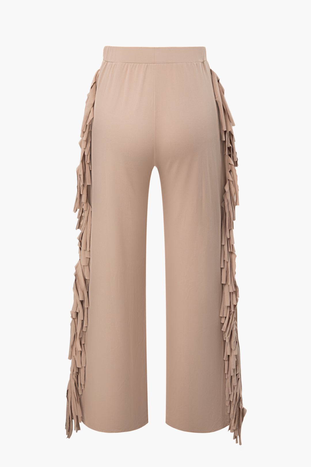 High Waist Fringe Trim Straight Leg Pants for Y2K Aesthetic and Grunge Style Outfits