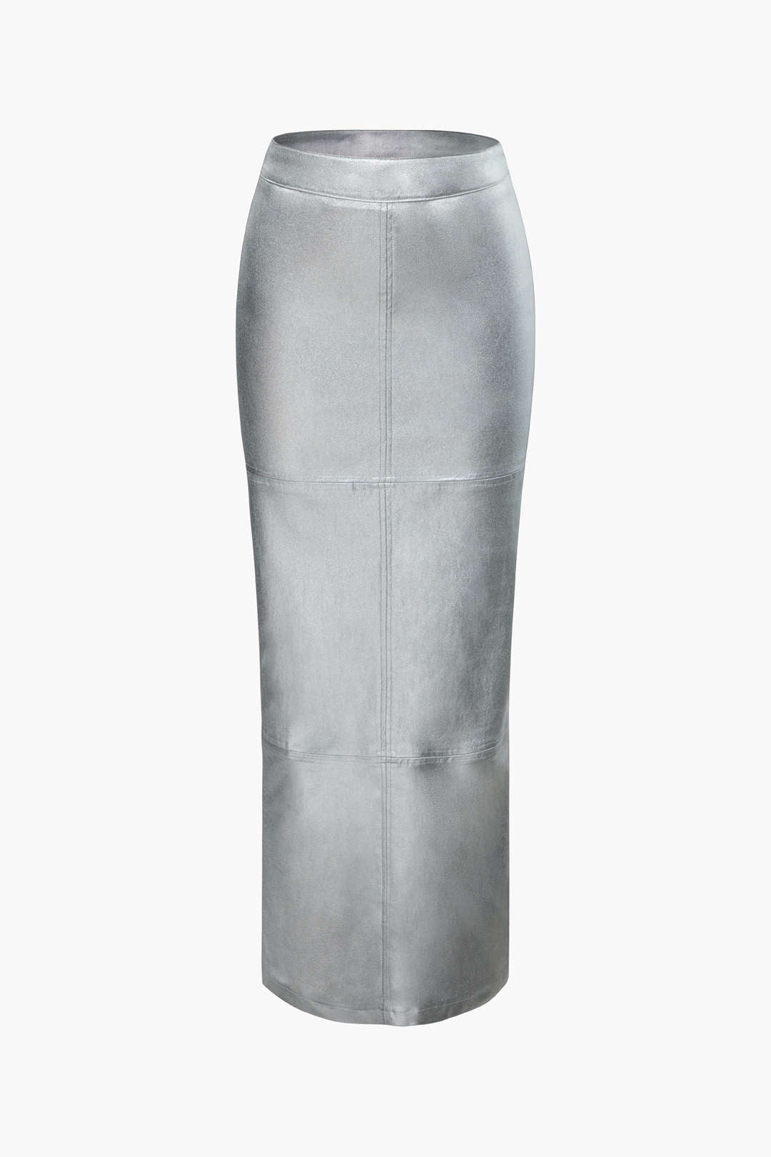 High Waist Metallic Slit Maxi Skirt for Y2K Fashion and Coquette Aesthetic Outfits