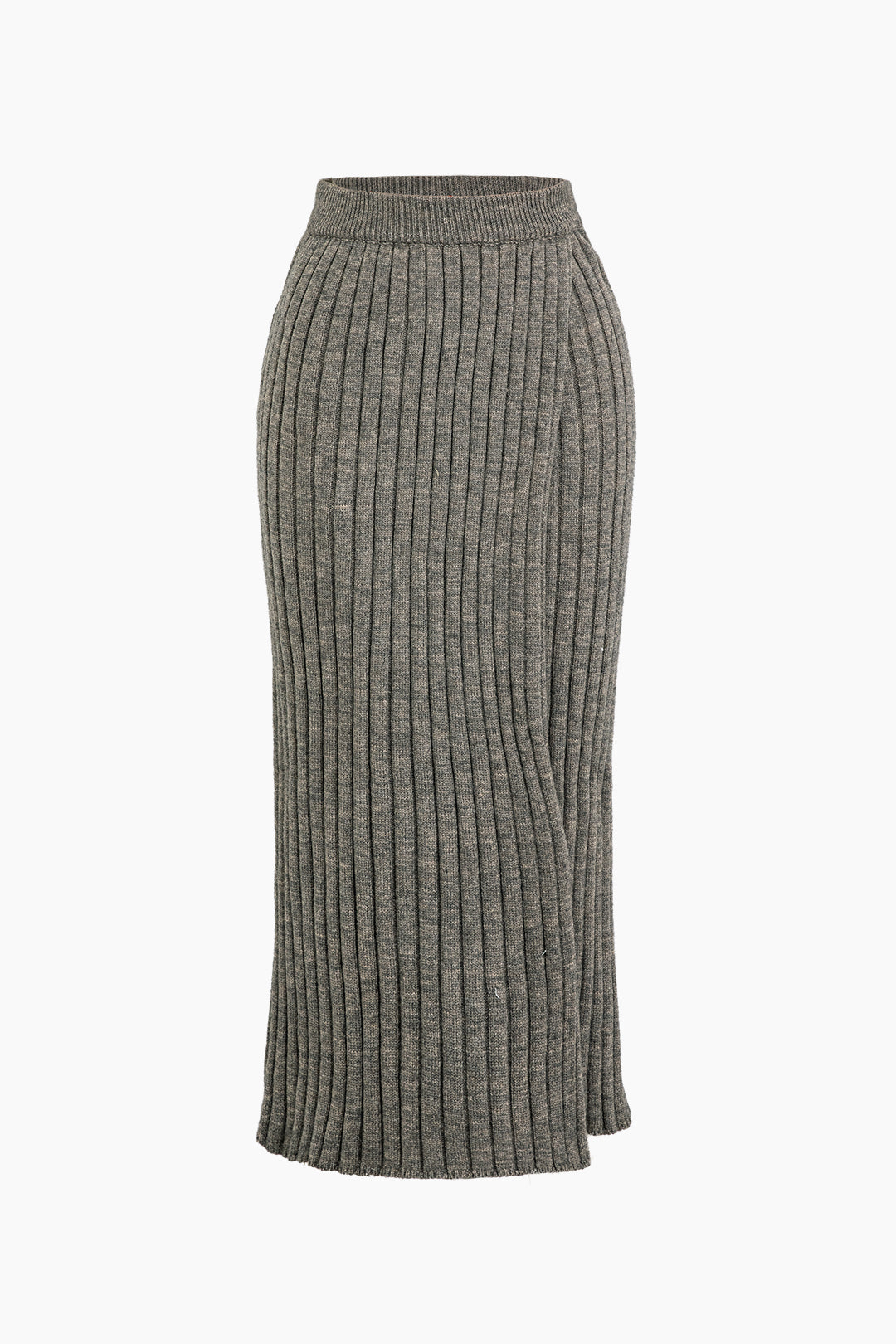 High Waist Ribbed Knit Midi Skirt - Y2K Aesthetic Essential for Chic Coquette Outfits