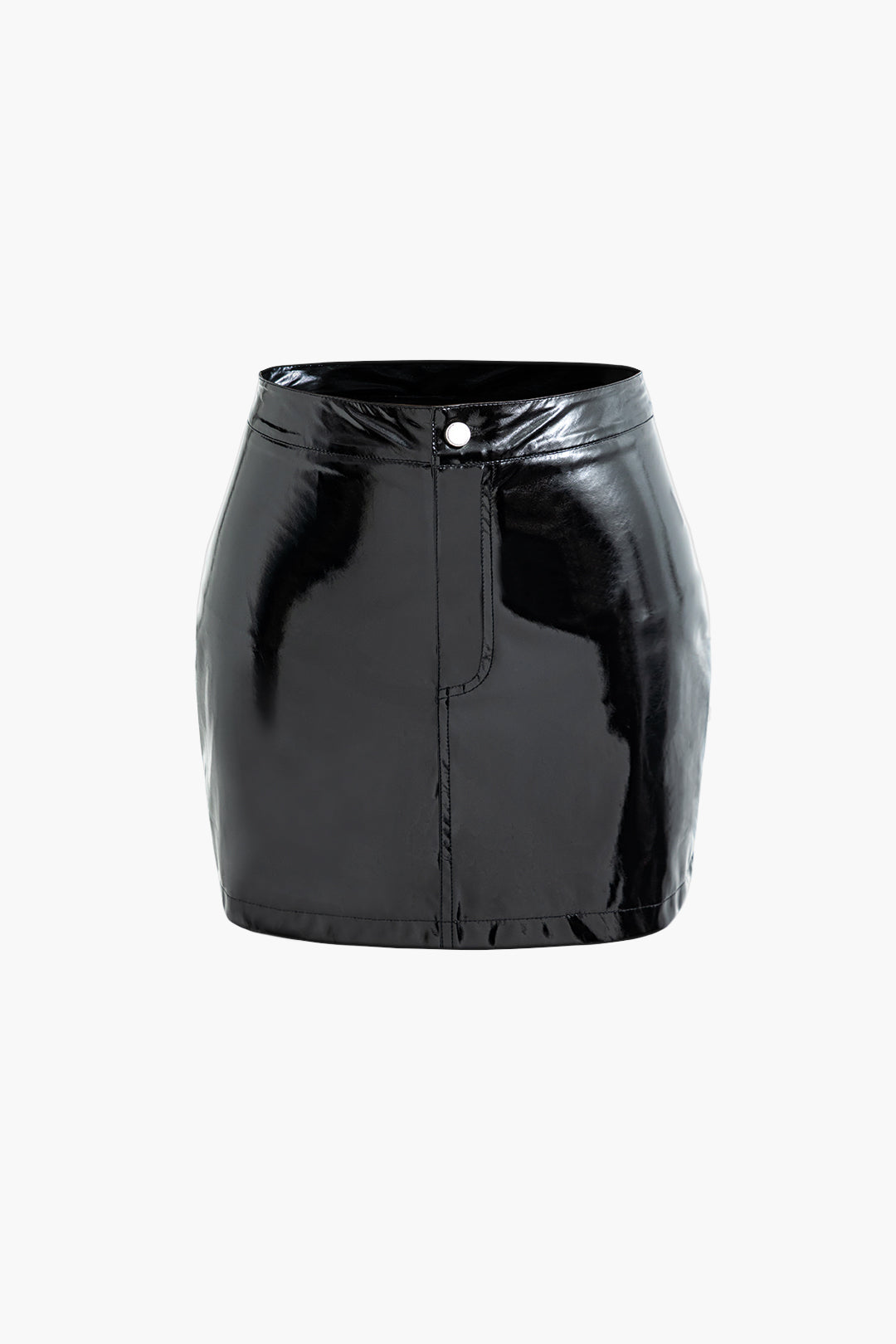 High Waist Y2K Faux Patent Leather Mini Skirt for Edgy Grunge and Coquette Aesthetic