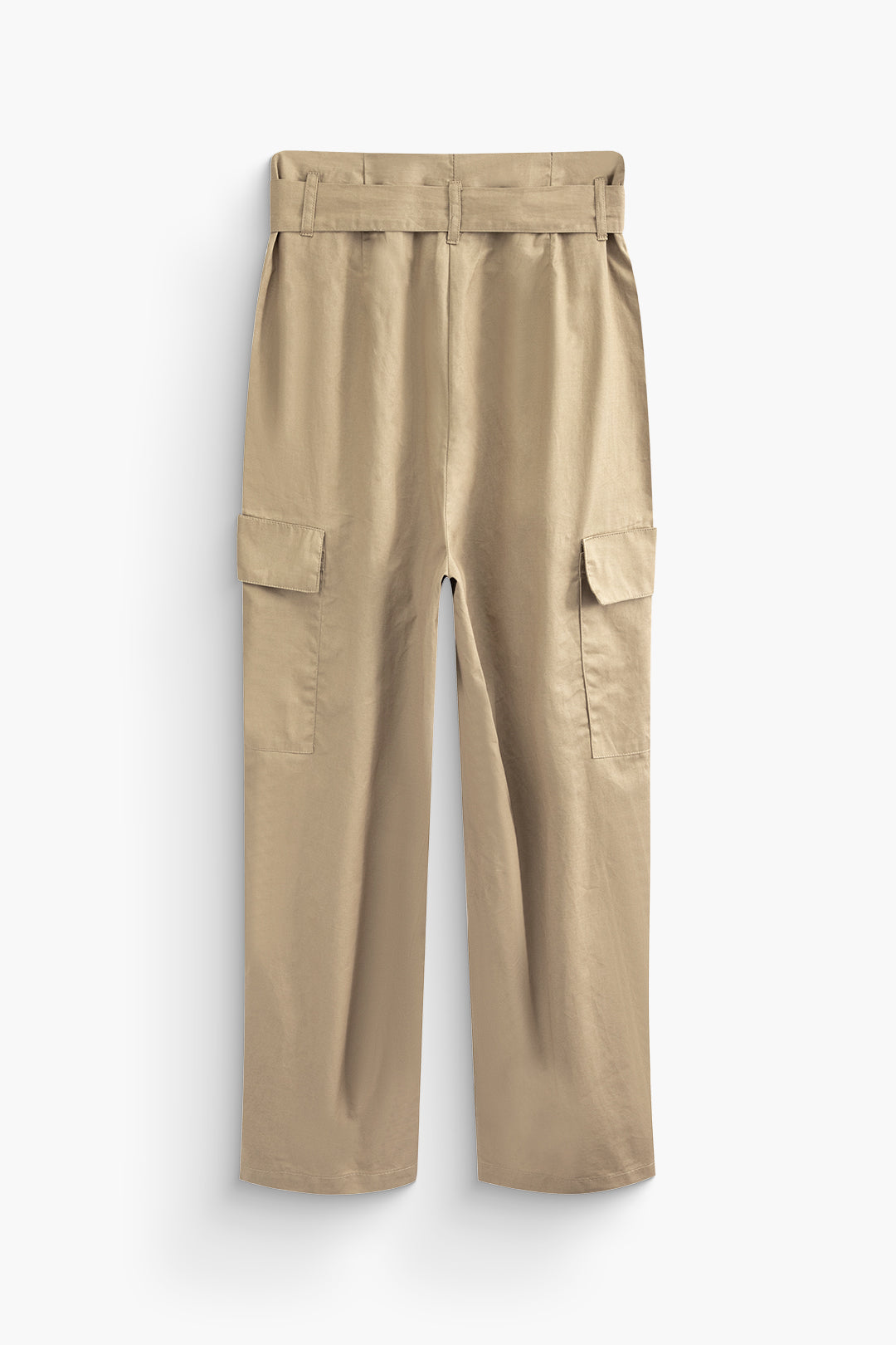 High-Waisted Buckle Detail Cargo Pants with Flap Pockets for Y2K Aesthetic Style