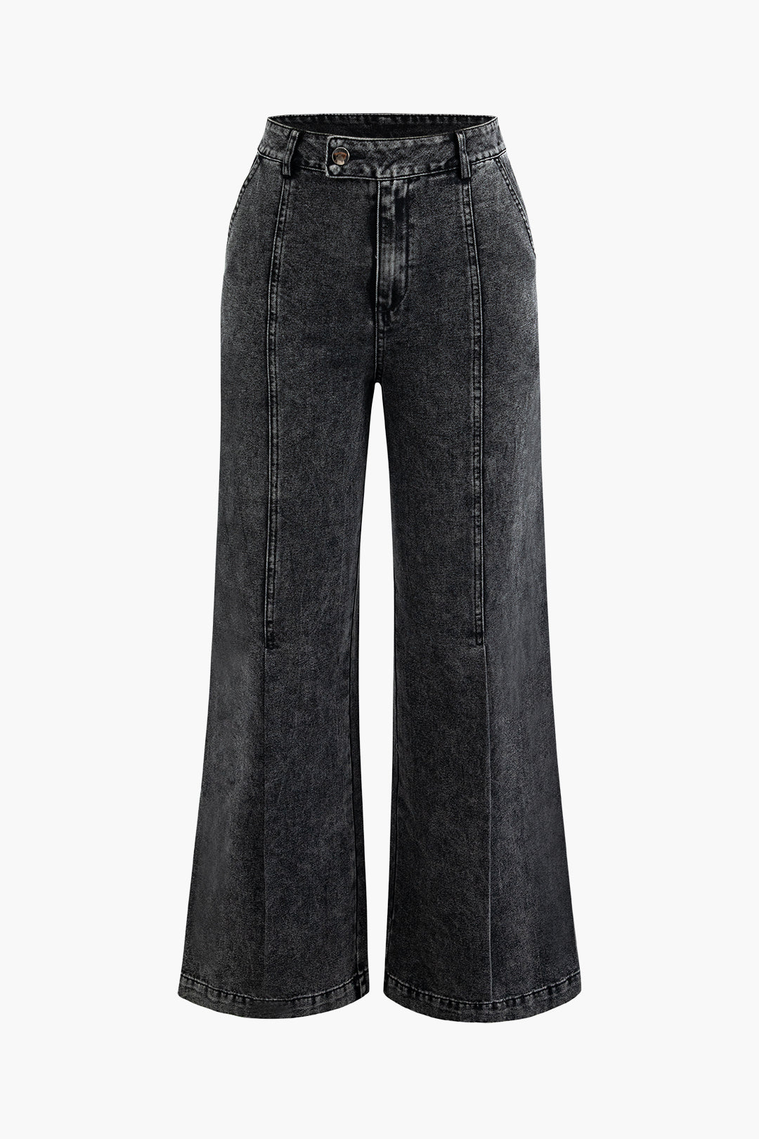 High-Waisted Pocket Wide Leg Jeans for Y2K Aesthetic and Grunge Style Outfits