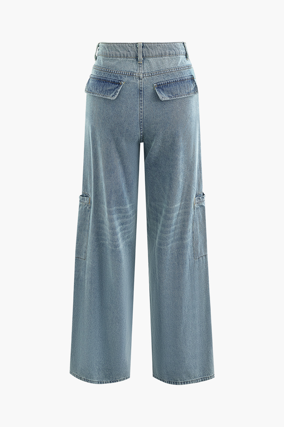 High-Waisted Straight Leg Jeans with Side Pockets for Y2K and Grunge Aesthetic Outfits