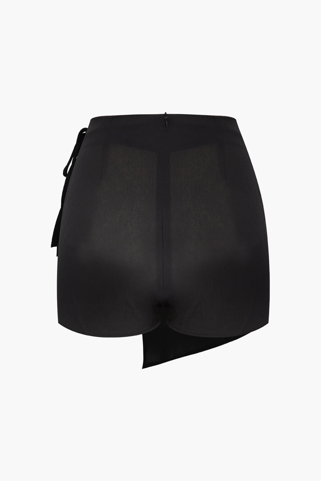 High-Waisted Tie-Side Wrap Straight Leg Shorts for Y2K Aesthetic and Coquette Style