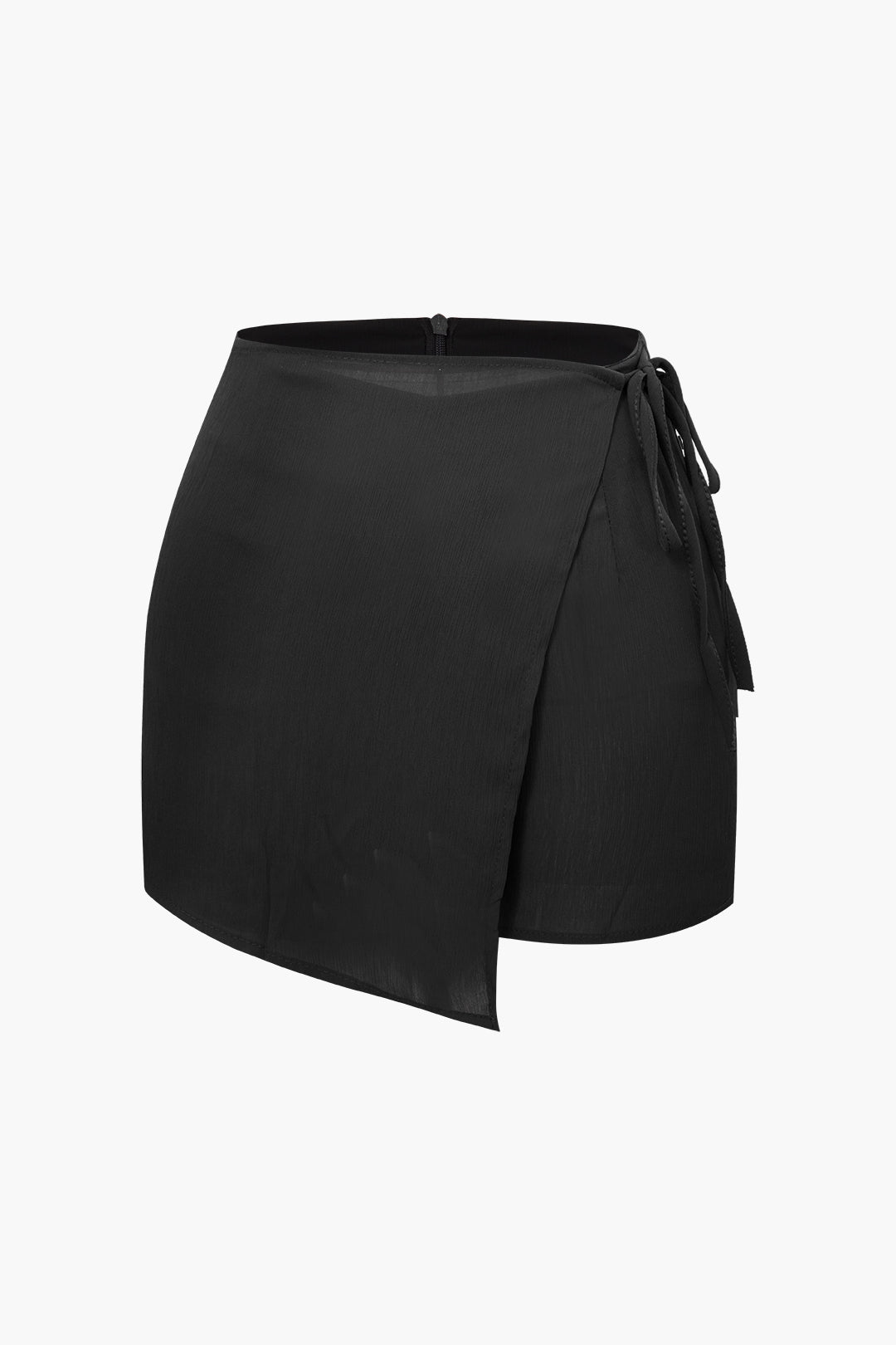 High-Waisted Tie-Side Wrap Straight Leg Shorts for Y2K Aesthetic and Coquette Style