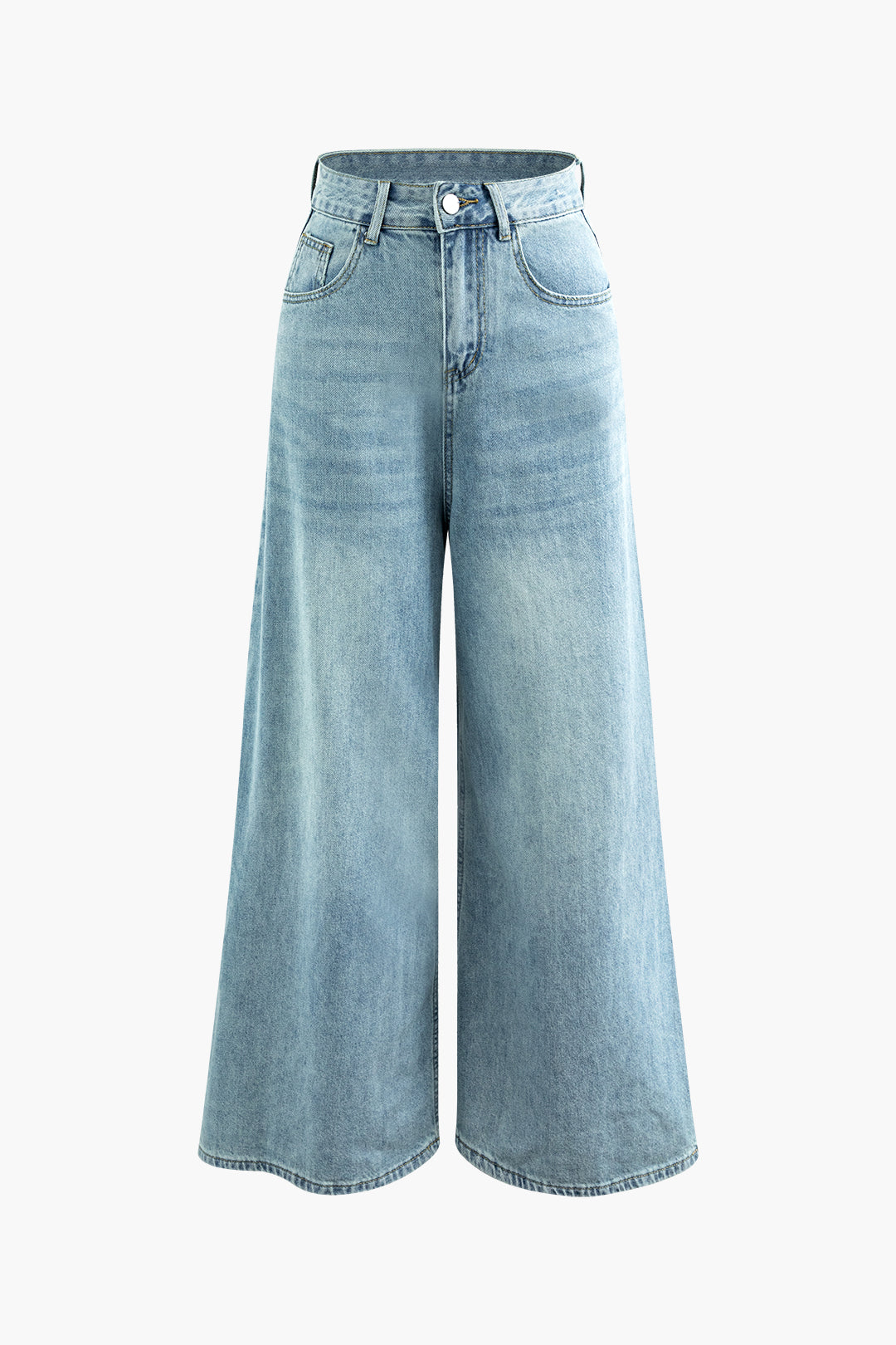 High-Waisted Wide Leg Jeans for Y2K Aesthetic Outfits and Grunge Style Looks