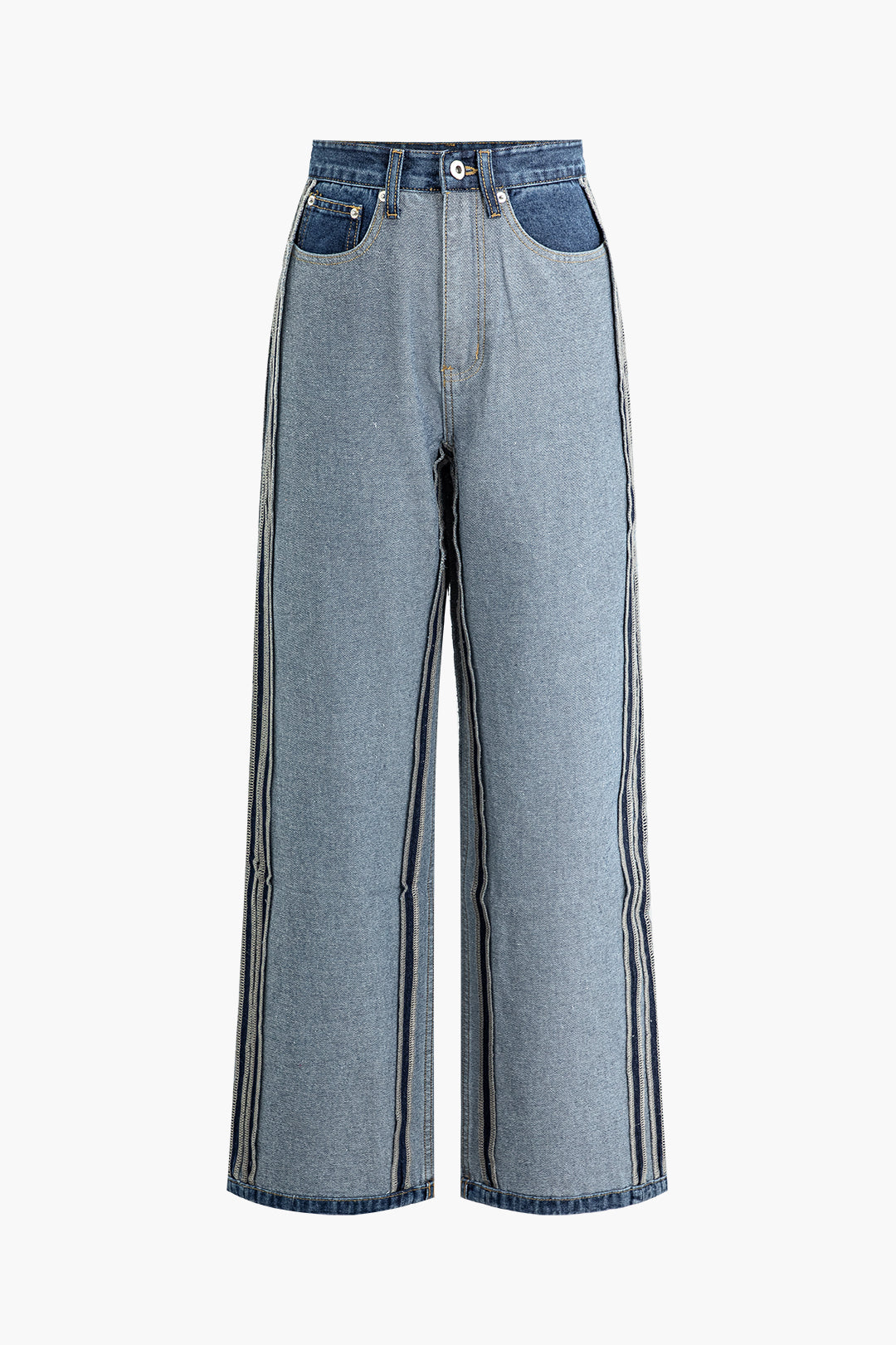 Inside-Out Seam Detail High Waist Straight Leg Jeans - Y2K Aesthetic Denim for Trendy Outfits