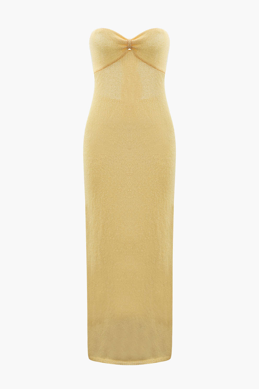 Knot Front Strapless Maxi Dress - Y2K Aesthetic Summer Style for Effortless Chic Looks