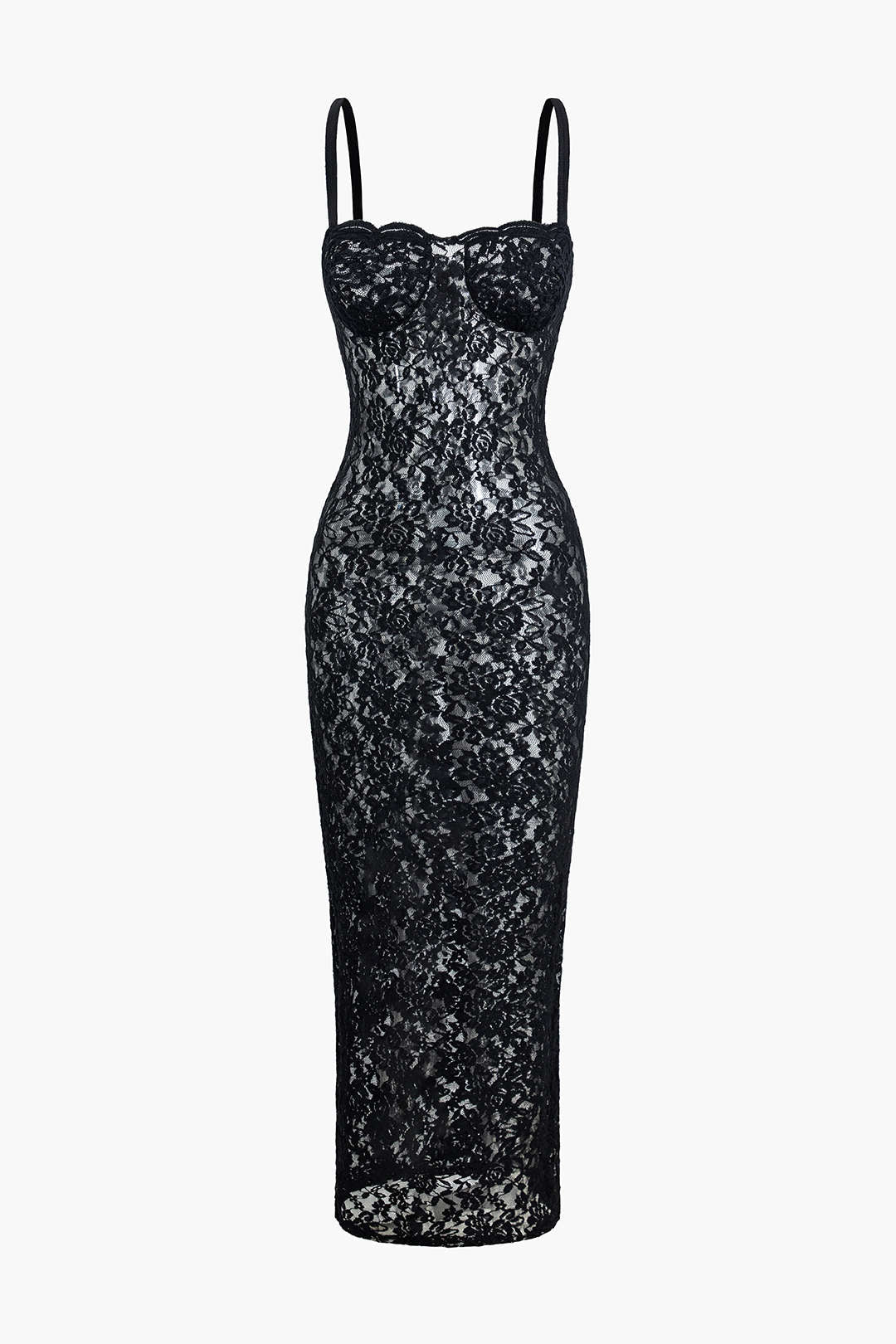 Lace Bustier Slit Maxi Dress - Y2K Aesthetic Slip Dress for Coquette and Grunge Styles