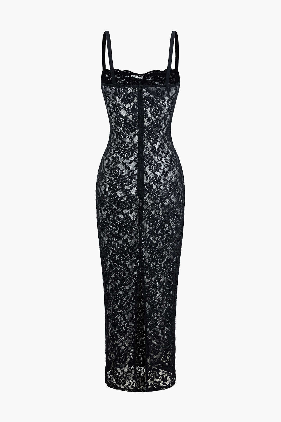 Lace Bustier Slit Maxi Dress - Y2K Aesthetic Slip Dress for Coquette and Grunge Styles