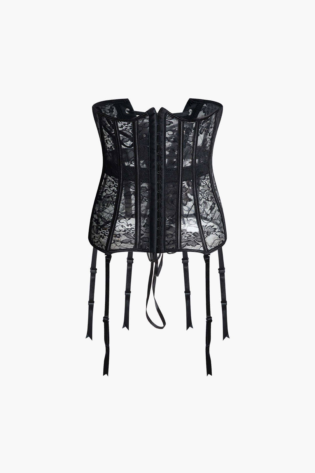 Lace Corset with Hood and Eye Detail - Y2K Fashion Statement Piece for Aesthetic Outfits