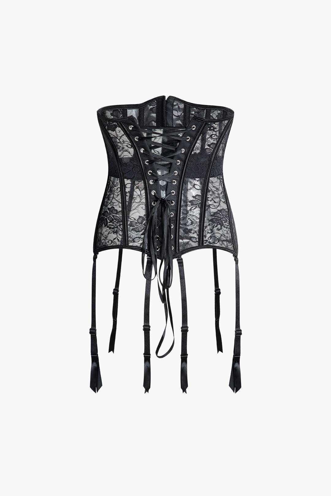 Lace Corset with Hood and Eye Detail - Y2K Fashion Statement Piece for Aesthetic Outfits